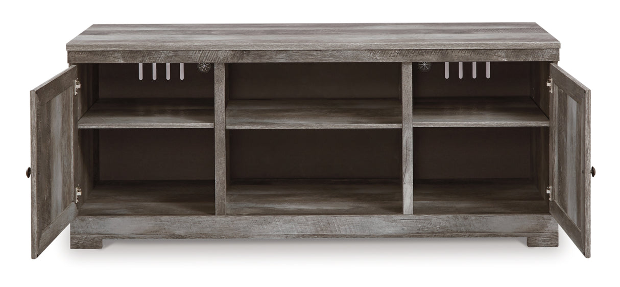 Wynnlow Gray 63" TV Stand with Electric Fireplace from Ashley Furniture - Luna Furniture