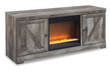 Wynnlow Gray 63" TV Stand with Electric Fireplace from Ashley Furniture - Luna Furniture