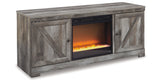 Wynnlow Gray 63" TV Stand with Electric Fireplace from Ashley Furniture - Luna Furniture