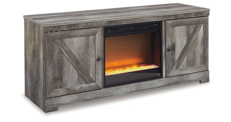 Wynnlow Gray 63" TV Stand with Electric Fireplace from Ashley - Luna Furniture