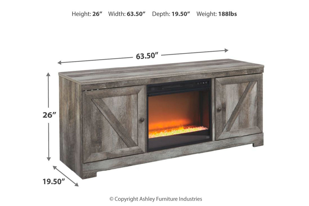 Wynnlow Gray 63" TV Stand with Electric Fireplace from Ashley Furniture - Luna Furniture