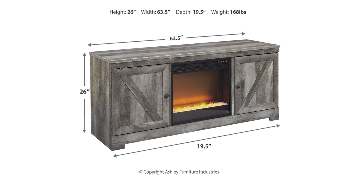 Wynnlow Gray 63" TV Stand with Electric Fireplace from Ashley Furniture - Luna Furniture