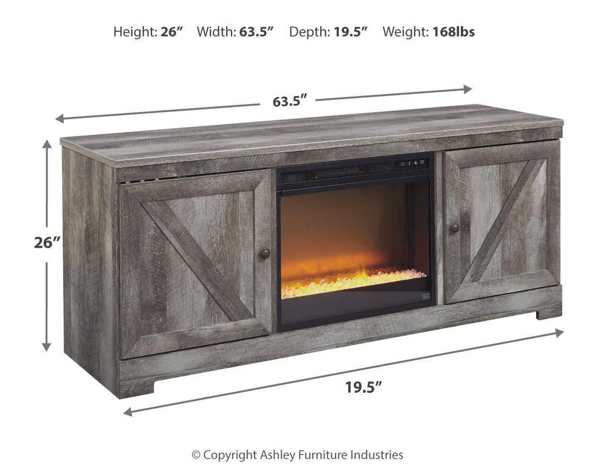 Wynnlow Gray 63" TV Stand with Electric Fireplace from Ashley Furniture - Luna Furniture