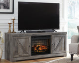 Wynnlow Gray 63" TV Stand with Electric Fireplace from Ashley Furniture - Luna Furniture