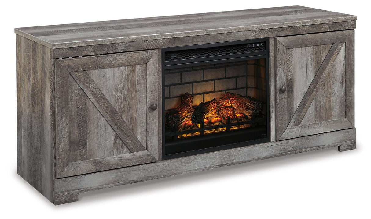 Wynnlow Gray 63" TV Stand with Electric Fireplace from Ashley Furniture - Luna Furniture