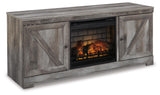 Wynnlow Gray 63" TV Stand with Electric Fireplace from Ashley Furniture - Luna Furniture