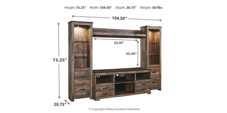 Trinell Brown 4-Piece Entertainment Center from Ashley - Luna Furniture