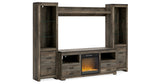 Trinell Brown 4-Piece Entertainment Center with Electric Fireplace from Ashley Furniture - Luna Furniture