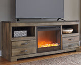 Trinell Brown 63" TV Stand with Electric Fireplace from Ashley Furniture - Luna Furniture