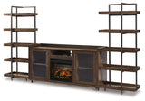 Starmore Brown/Gunmetal 3-Piece Wall Unit with Electric Fireplace from Ashley Furniture - Luna Furniture