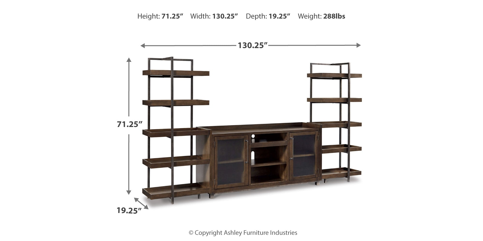 Starmore Brown/Gunmetal 3-Piece Entertainment Center – Luna Furniture