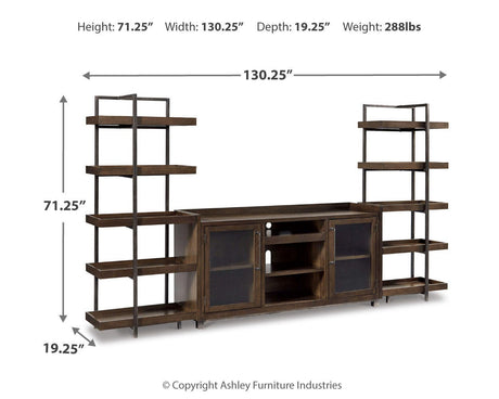 Starmore Brown/Gunmetal 3-Piece Entertainment Center from Ashley - Luna Furniture