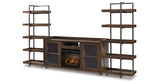 Starmore Brown/Gunmetal 3-Piece Wall Unit with Electric Fireplace from Ashley Furniture - Luna Furniture