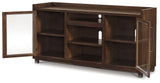 Starmore Brown 70" TV Stand with Electric Fireplace from Ashley Furniture - Luna Furniture