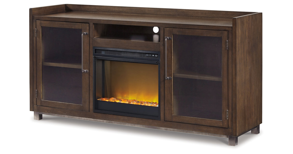 Starmore Brown 70" TV Stand with Electric Fireplace from Ashley Furniture - Luna Furniture