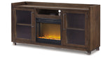 Starmore Brown 70" TV Stand with Electric Fireplace from Ashley Furniture - Luna Furniture