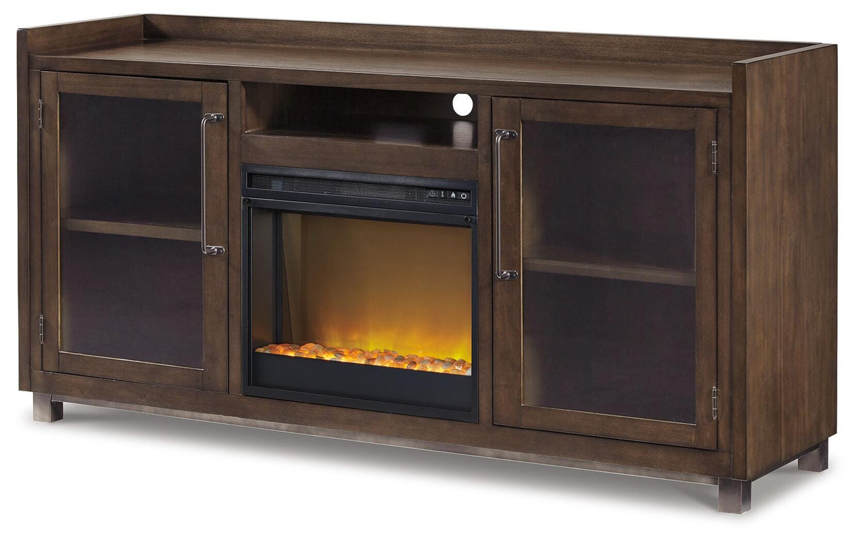 Starmore Brown 70" TV Stand with Electric Fireplace from Ashley - Luna Furniture