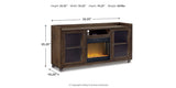 Starmore Brown 70" TV Stand with Electric Fireplace from Ashley Furniture - Luna Furniture