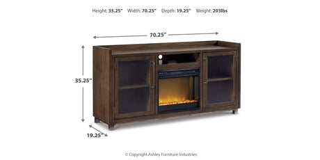 Starmore Brown 70" TV Stand with Electric Fireplace from Ashley - Luna Furniture