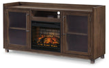 Starmore Brown 70" TV Stand with Electric Fireplace from Ashley Furniture - Luna Furniture