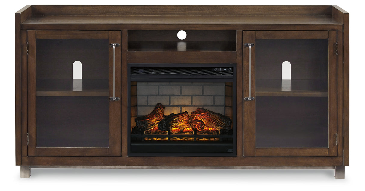 Starmore Brown 70" TV Stand with Electric Fireplace from Ashley Furniture - Luna Furniture