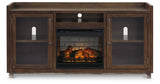 Starmore Brown 70" TV Stand with Electric Fireplace from Ashley Furniture - Luna Furniture