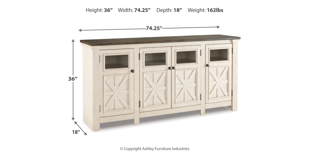 Bolanburg Two-tone 74" TV Stand from Ashley Furniture - Luna Furniture