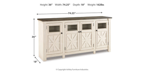 Bolanburg Two-tone 74" TV Stand from Ashley - Luna Furniture