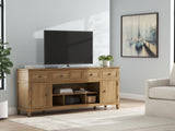 Sharlance Light Brown 81" TV Stand from Ashley - Luna Furniture