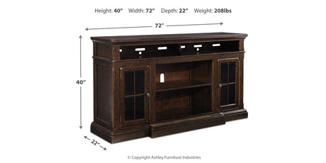 Roddinton Dark Brown 72" TV Stand from Ashley - Luna Furniture