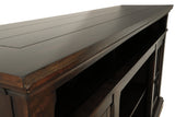 Roddinton Dark Brown 72" TV Stand with Electric Fireplace from Ashley - Luna Furniture