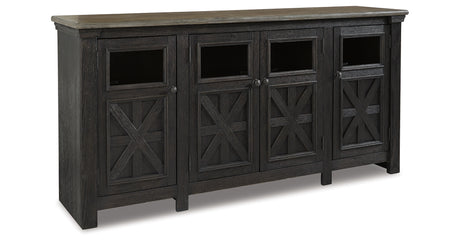 Tyler Creek Black/Gray 74" TV Stand from Ashley - Luna Furniture