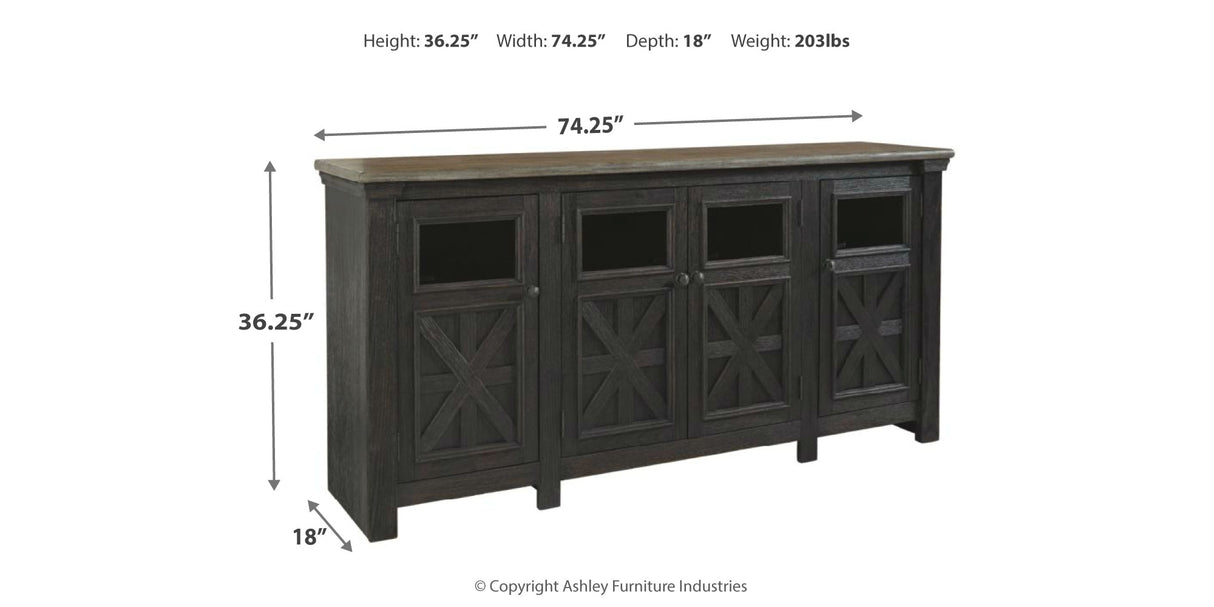 Tyler Creek Black/Gray 74" TV Stand from Ashley - Luna Furniture