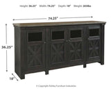 Tyler Creek Black/Gray 74" TV Stand from Ashley - Luna Furniture