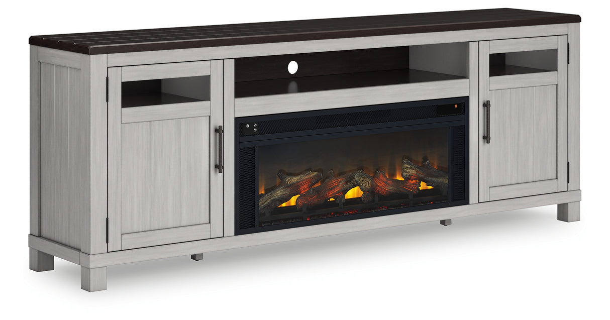Darborn Gray/Brown 88" TV Stand with Electric Fireplace from Ashley Furniture - Luna Furniture