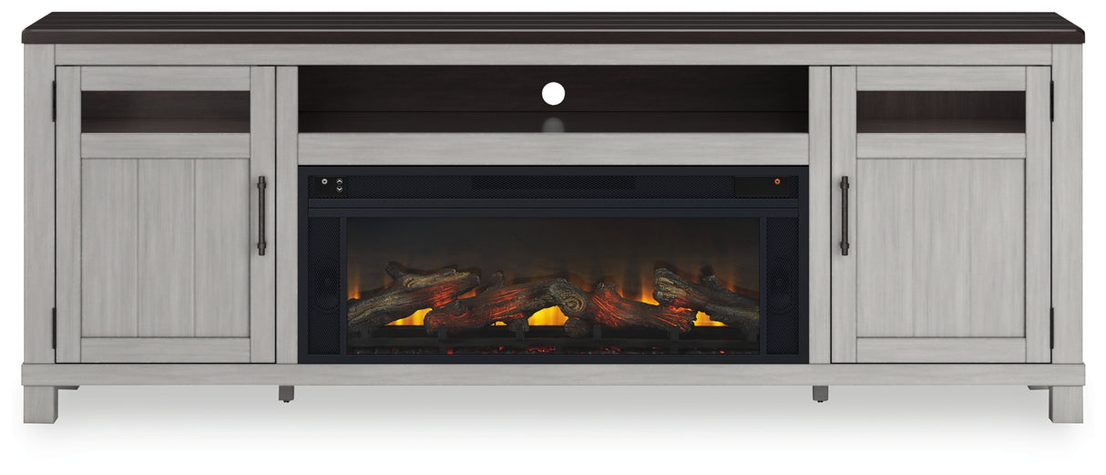 Darborn Gray/Brown 88" TV Stand with Electric Fireplace from Ashley Furniture - Luna Furniture