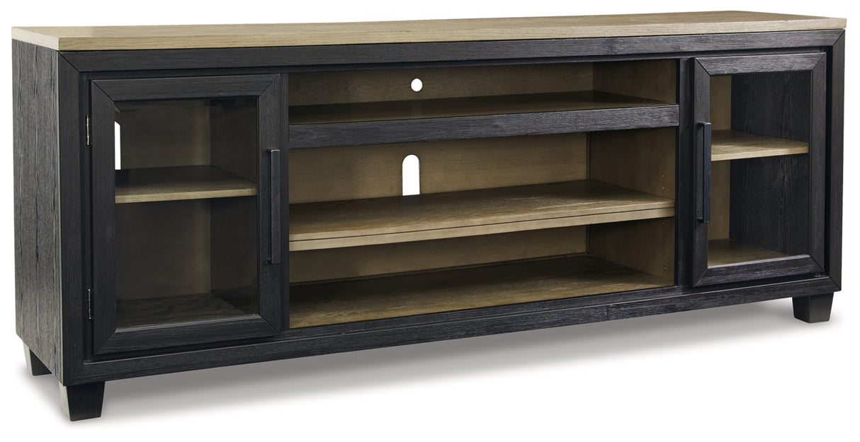 Foyland Black/Brown 83" TV Stand from Ashley Furniture - Luna Furniture