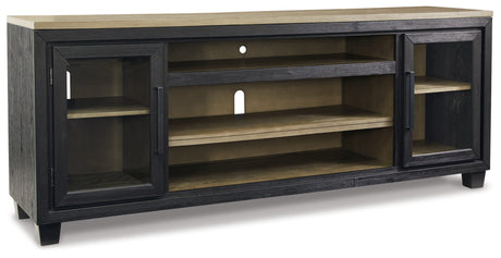 Foyland Black/Brown 83" TV Stand from Ashley - Luna Furniture
