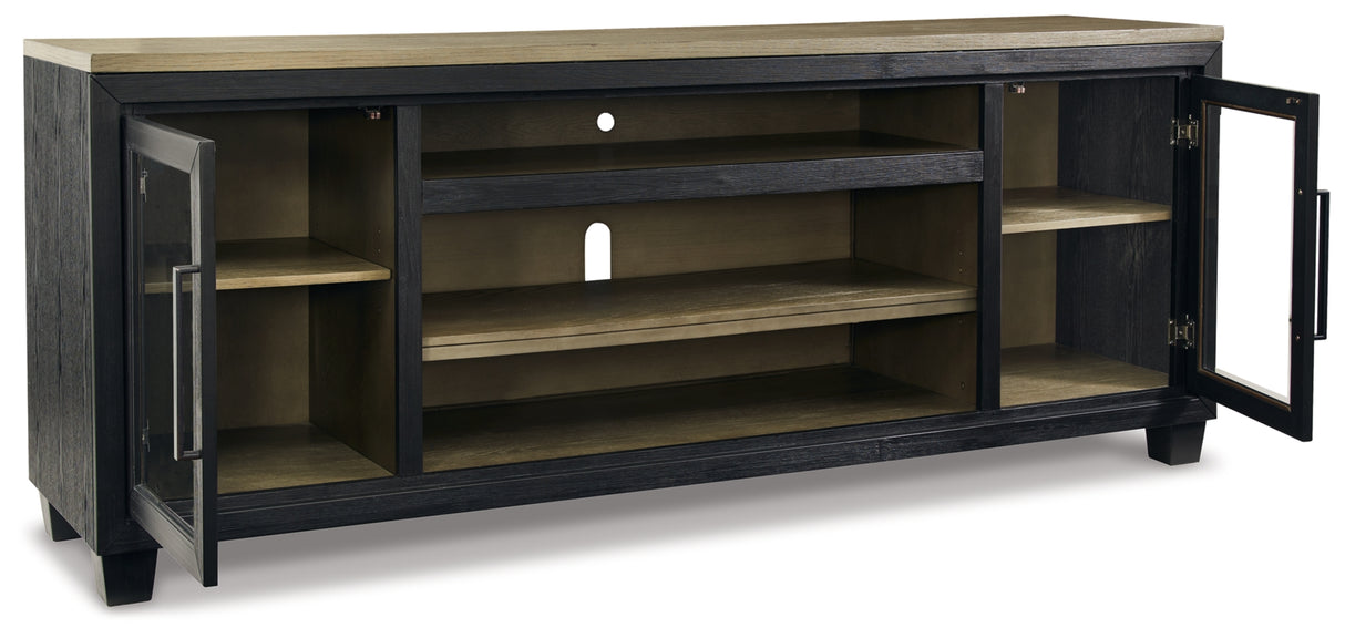 Foyland Black/Brown 83" TV Stand from Ashley Furniture - Luna Furniture