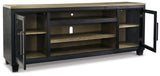 Foyland Black/Brown 83" TV Stand from Ashley Furniture - Luna Furniture