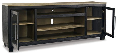 Foyland Black/Brown 83" TV Stand from Ashley - Luna Furniture