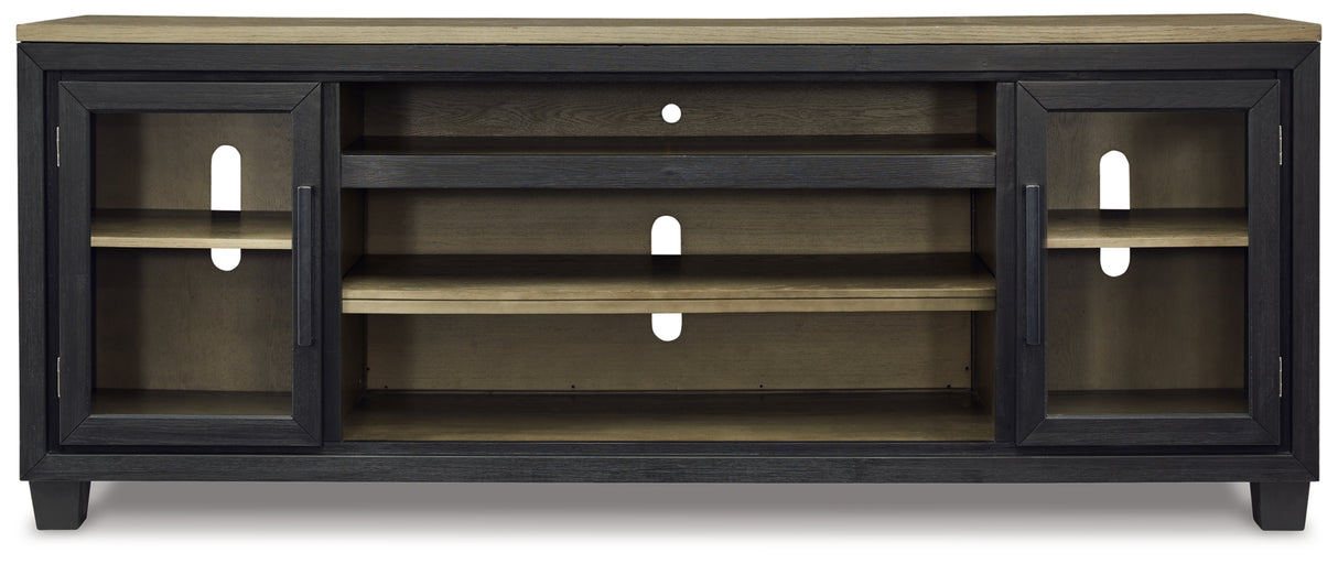 Foyland Black/Brown 83" TV Stand from Ashley Furniture - Luna Furniture