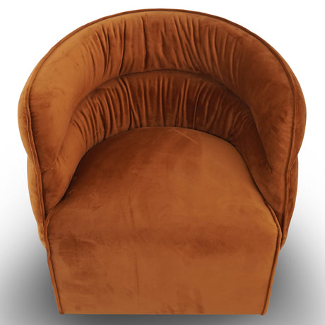 Walden Burnt Orange Velvet Swivel Chair from Midinmod - Luna Furniture
