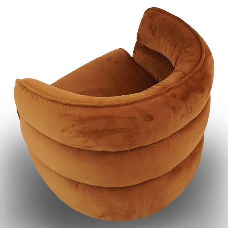 Walden Burnt Orange Velvet Swivel Chair from Midinmod - Luna Furniture
