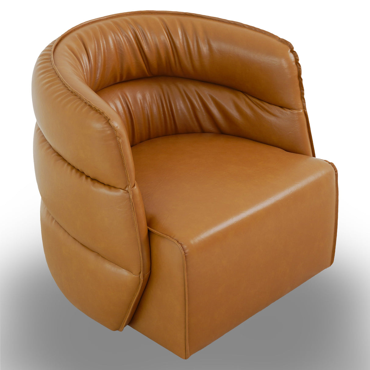 Walden Tan Vegan Leather Swivel Chair from Ashcroft Furniture - Luna Furniture