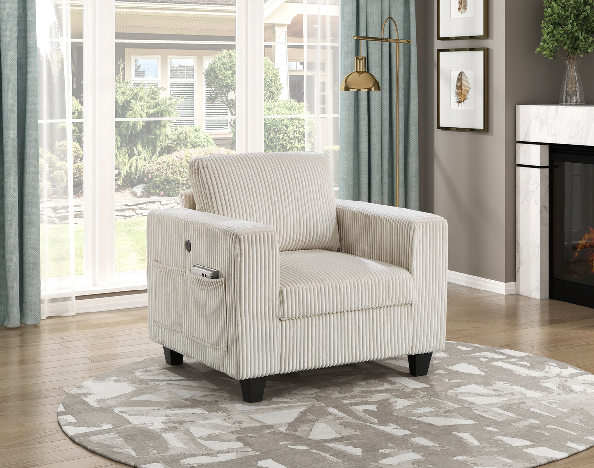 Walterboro Beige Chair with Storage Pouches from Homelegance - Luna Furniture