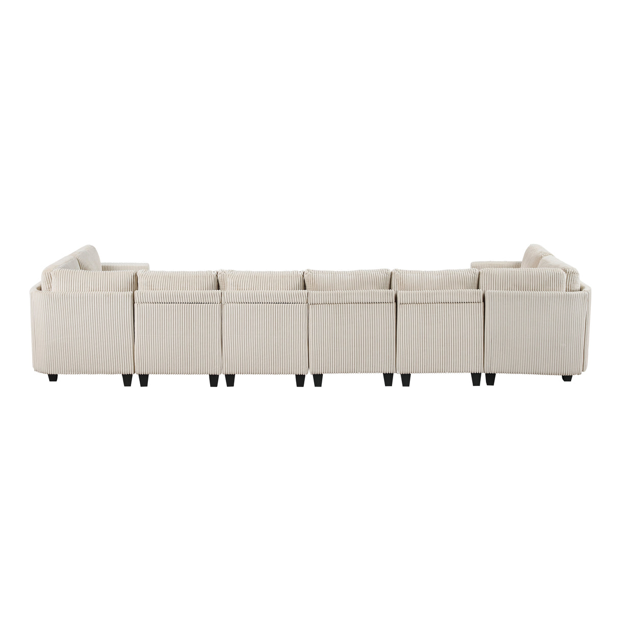 Walterboro Beige Corduroy Modular Sectional with Storage, Side Pockets & Charging Ports from Homelegance - Luna Furniture
