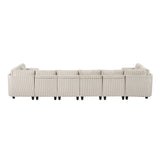 Walterboro Beige Corduroy Modular Sectional with Storage, Side Pockets & Charging Ports from Homelegance - Luna Furniture