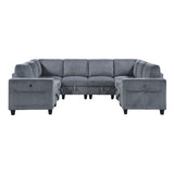 9650NDG*8SC (8)8-Piece Sectional with Storage, Storage Pouches and Charging Ports from Homelegance - Luna Furniture