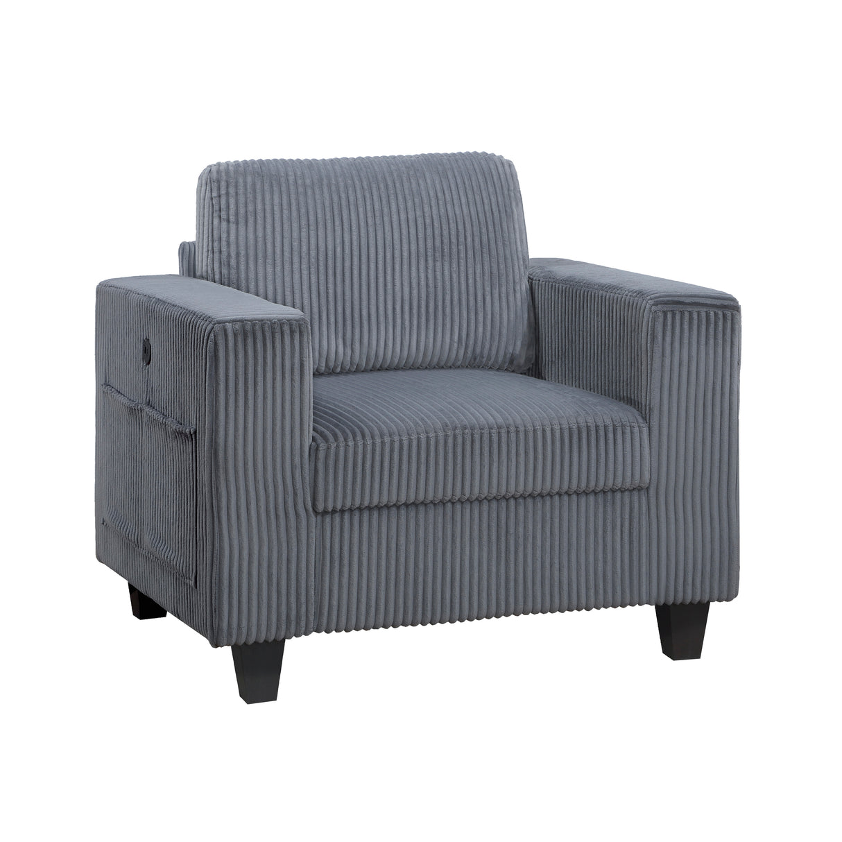 Walterboro Dark Gray Chair with Storage Pouches from Homelegance - Luna Furniture